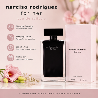 Narciso Rodriguez for Her Eau De Toilette 3.3 oz / 100 ml Spray – New In Box