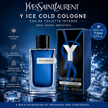 Yves Saint Laurent Y Ice Cold Cologne Eau de Toilette Intense – 7.5ml / 0.25 fl. oz.