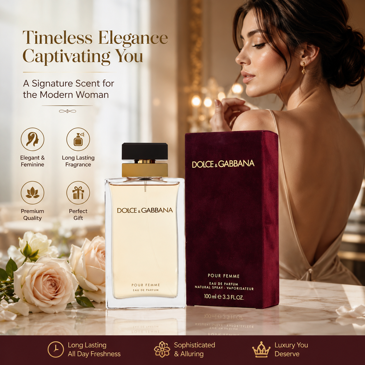 Dolce & Gabbana Pour Femme for Women 3.3 oz Eau de Parfum Spray