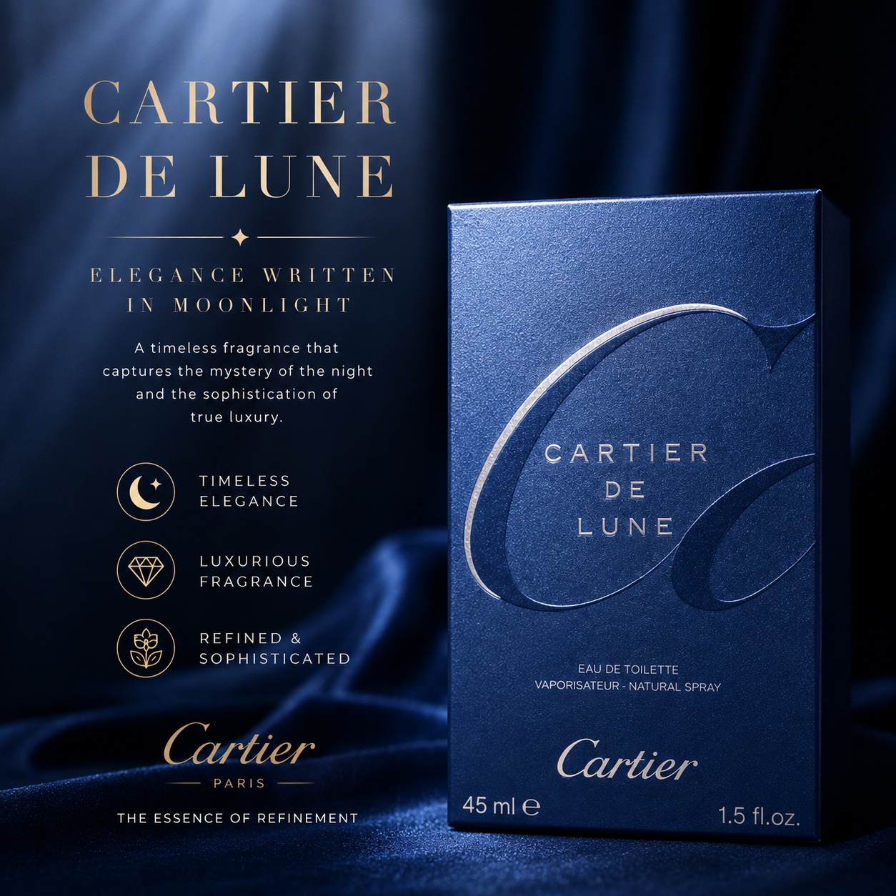Cartier De Lune By Cartier for Women 1.5oz Eau De Toilette Spray