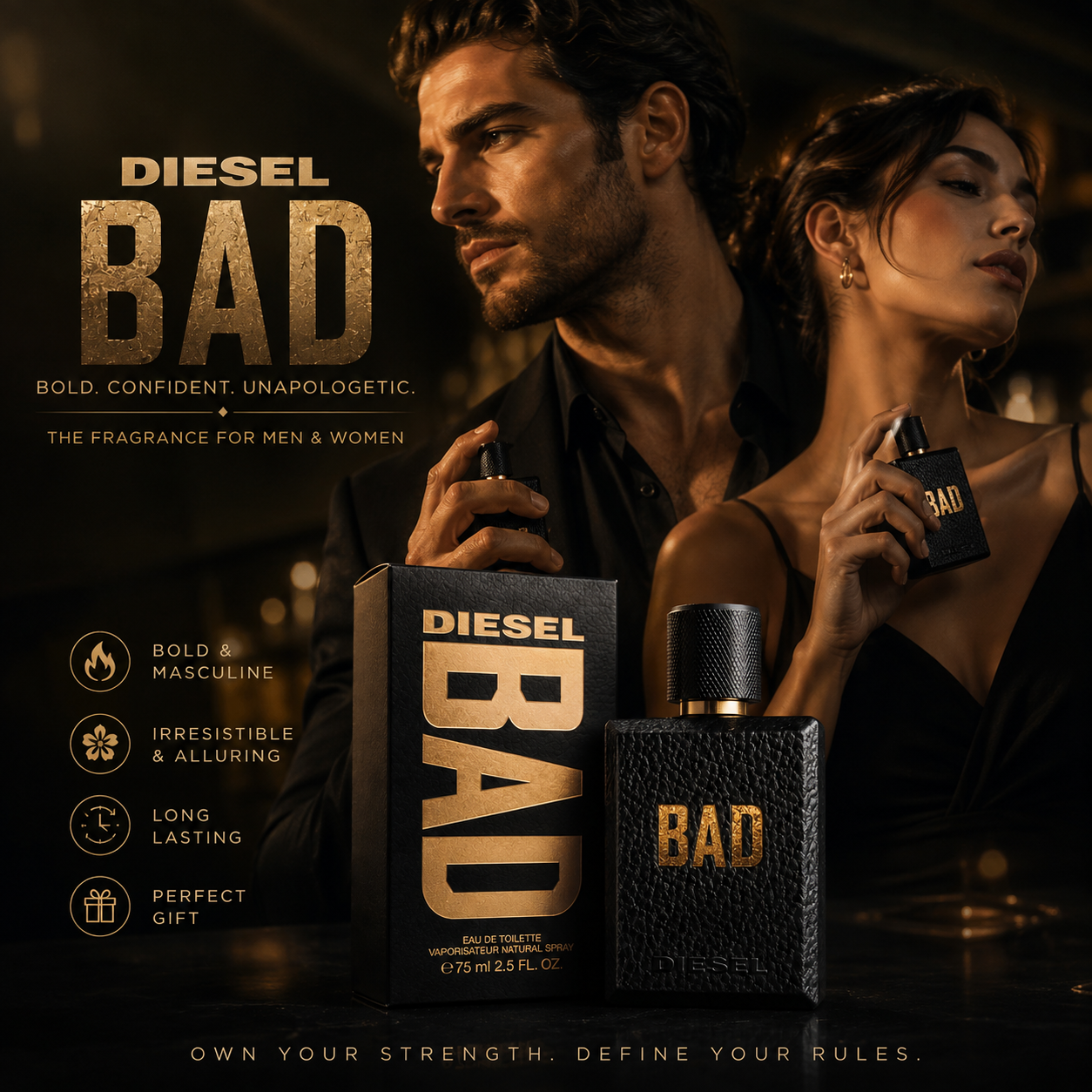 Bad by Diesel for Men 2.5oz Eau De Toilette Spray
