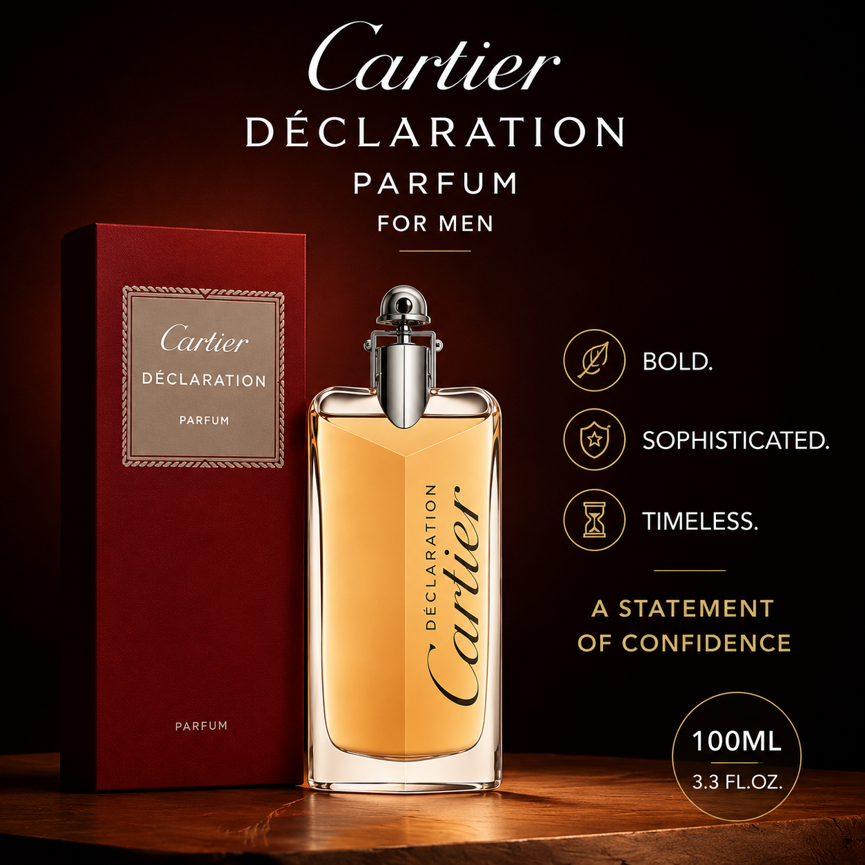 Cartier Déclaration Parfum for Men 3.3 oz / 100ml Parfum Spray