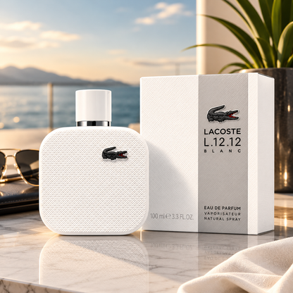 L.12.12 Blanc by Lacoste for Men 3.3oz Eau De Parfum Spray | Authentic EDP